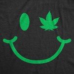 Mens Pot Leaf Eye Smiling Face T Shirt Funny 420 Weed Lovers Smile Tee for Guys Funny T Shirts 420 Apparel for Men Novelty Tees for Guys Black - XXL