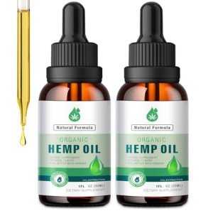 (2 Pack) Hemp Oil Drops Premium Organic Maximum Strength, High Potency 100% Natural,Organic Tincture with Vegan, Non-GMO