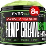 Hemp Cream Maximum Strength Relief Cream 8 OZ - Relieve Knee, Hip, Joint, Muscle & Lower Back Pain Support | Natural Lotion Made in USA with Hemp Oil, MSM, Turmeric and Arnica.