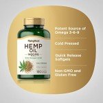 Piping Rock Hemp Oil Capsules 1400mg | 180 Softgels | Omega 3 6 9 | Cold Pressed | Gluten Free Supplements, Non-GMO