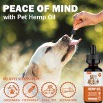 (2-Pack) Organic Hemp Oil for Dogs and Cats - Pet Hemp Drops for Anxiety Relief, Stress,Pain, Calming, Sleep, Arthritis - Treats Chews - Support Hip and Joint Health - Rich in Omega 3-6-9