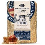 Dominion Hemp Premium Hemp Bedding for Chicken Coops 10+ Cubic Feet (285L) - USA-Grown & Processed - Nesting Boxes for Chickens, Rabbits, Guinea Pigs, Hamsters, Reptiles, and Brooders - 1 Pack