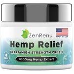 Hemp Cream Maximum Strength - Menthol Rub with Hemp Oil, Arnica, Lavender, Aloe Vera, Kava Kava, & Camphor - Natural Hemp Muscle Rub Cream for Skin, Muscles & Joints - ZenRenu, 4 oz