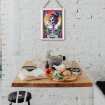 Funny Tarot Card Wall Art Decor - Rustic Weed Hanging Sign, Sarcastic Skeleton Skull Witch Stuff Wiccan Witchcraft Supplies - Farmhouse Wall Hanging, Decorative Wooden Sign for Home Office, Toilet