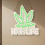 Chongart Weed Neon Sign, USB Powered Weed Decor for Wall, Marijuana Light Cannabis Wall Art Signs Suitable for 420 Friendly Room Decor, Bar, Game Room, Party