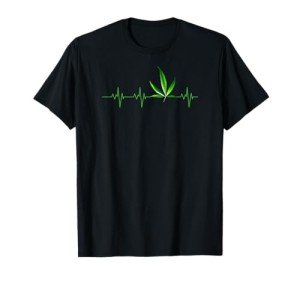 Weed Shirts for Men & Women Marijuana Leaf Heartbeat Gift T-Shirt