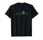 Weed Shirts for Men & Women Marijuana Leaf Heartbeat Gift T-Shirt