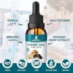 2 Packs - Pet Hemp Oil for Dogs and Cats - Anxiety, Stress Pain Holistic Inflammation Relief - for Joint Hip Arthritis, Calming Oil Drop - Organic Pets Treats