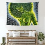 Brccee AC Wall Tapestry Beauty green marijuana weed leaf Hippie African American Women Tapestry Wall Hanging Home Decor 60x80 inches For Bedroom Living Room Dorm Room