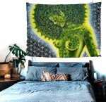 Brccee AC Wall Tapestry Beauty green marijuana weed leaf Hippie African American Women Tapestry Wall Hanging Home Decor 60x80 inches For Bedroom Living Room Dorm Room