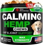 Vet Promise Hemp Calming Chews for Dogs Anxiety - Advanced Dog Calming Chews - 170 Treats - Dog Anxiety Relief with Hemp Oil - Hip and Joint Supplement Health Support for Dogs - Made in USA