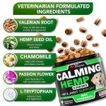 Vet Promise Hemp Calming Chews for Dogs Anxiety - Advanced Dog Calming Chews - 170 Treats - Dog Anxiety Relief with Hemp Oil - Hip and Joint Supplement Health Support for Dogs - Made in USA
