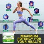 Derggzey Hemp Cream 8.46 fl oz - Maximum Strength - Natural Hemp Oil Extract Rub with Arnica, MSM, Turmeric, Emu Oil, Aloe Vera - Muscles, Joints, Back, Neck, Fingers, Elbows (240ML)