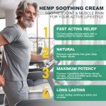 Derggzey Hemp Cream 8.46 fl oz - Maximum Strength - Natural Hemp Oil Extract Rub with Arnica, MSM, Turmeric, Emu Oil, Aloe Vera - Muscles, Joints, Back, Neck, Fingers, Elbows (240ML)