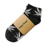 Huga Fang 5 Pairs Unisex Marijuana Weed Leaf Printed Warm Cotton Short Boat Socks Casual Ankle Socks (A Match)