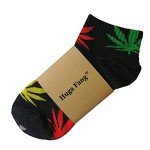 Huga Fang 5 Pairs Unisex Marijuana Weed Leaf Printed Warm Cotton Short Boat Socks Casual Ankle Socks (A Match)