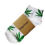 Huga Fang 5 Pairs Unisex Marijuana Weed Leaf Printed Warm Cotton Short Boat Socks Casual Ankle Socks (A Match)