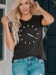 YZMI Womens 420 Shirts Unique Clock Design Crewneck Tshirt Short Sleeve 420 Graphic Outfit Dark Grey L