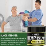 2 Pack Hemp Cream Maximum Strength - Hemp Oil & Arnica Cream, for Shoulder Hip Neck Knee & Back，All Natural Instant Menthol 2oz