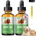 Pet Hemp Oil for Dogs Cats - Organic Hemp Extract Calming Drops, Helps Anxiety Stress Relax, Hip Joint Pain Relief Sleep Aid, Rich in Omega 3 6 9 Vitamin E New Upgrade