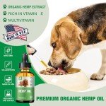 Pet Hemp Oil for Dogs Cats - Organic Hemp Extract Calming Drops, Helps Anxiety Stress Relax, Hip Joint Pain Relief Sleep Aid, Rich in Omega 3 6 9 Vitamin E New Upgrade
