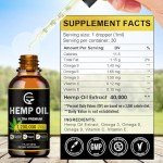 (2-Pack) High Potency Hemp Oil - Maximum Strength, Immune System Support, Focus Calm, Relaxation, Mood, Pure Extract, Organic, Vegan, Non-GMO