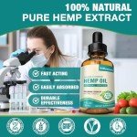 Hemp Oil High Potency - 3 Pack Maximum Strength Organic Hemp Drops for Adult Natural Relax - Relief Good Mood- Hemp Oils Tincture with Vegan, Non-GMO (Natural)