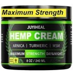 JUYIHEAL 8 fl oz Natural Instant Hemp Cream - Maximum Strength - Arnica, MSM, Turmeric, Menthol, Aloe-Natural Hemp Oil Extract Gel