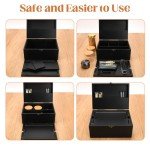 Coozyupper Large Bamboo Storage Box with Removable Tray Kit - Decorative Box Set, Glass Jars, and Accessories Wooden Storage Kit and Accessories Tool.Birthday Gifts.