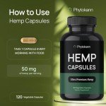 Hemp Oil Capsules Supplement | 120 Servings | Calm & Discomfort - Natural Stress and Immune Health w/Omega 3 6 9 - Made in USA