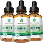 (3-Pack) Hemp Oil Drops High Potency - Natural for Sleep Relaxation, Focus Calm - Organic C02 Extracted, Vegan, Non-GMO Tincture