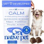 Native Pet Calming Chews for Dogs - Melatonin for Dogs Anxiety Relief - Grain Free All Natural Hemp Calming Treats & L-Theanine Helps Manage Stress & Separation Anxiety - Puppy Sleep Aid - 30 Chews