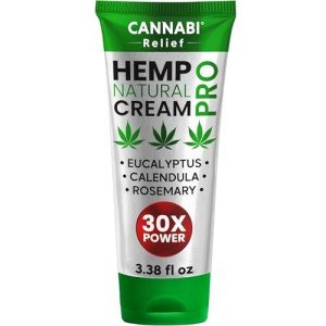Саnnаbі Rеlіеf Hemp Cream Maximum Strength 3.38 FL. OZ — Relieve Muscles, Joints, and Back Target Area — 10-in-1 Potent Formula | Body Gel Infused with Hemp Oil, Menthol, Rosemary, Calendula