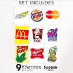 BigWig Prints Stoner Room Decor - Weed Poster, Trippy Cannabis Wall Art, Marijuana Gifts, Funny Stoner Posters for Bedroom or Dorm - Unframed Set of 9 (8x10)