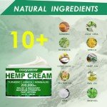 cozyuever 8.5 oz Natural Hemp Cream with Arnica, Msm, Turmeric, Emu Oil, Big Capacity Hemp Cream Maximum Strength for Knees, Neck, Back, Elbows, Finger
