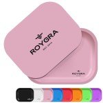 roygra Rolling Tray with Magnetic Lid, Matte Metal Rolling Tray Set, Smoking Accessories, 7 x 5.5 inch - Pink