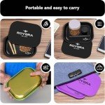 roygra Rolling Tray with Magnetic Lid, Matte Metal Rolling Tray Set, Smoking Accessories, 7 x 5.5 inch - Pink