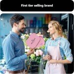 roygra Rolling Tray with Magnetic Lid, Matte Metal Rolling Tray Set, Smoking Accessories, 7 x 5.5 inch - Pink