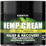 Fast-Acting Hemp Cream with Msm, Aloe Vera, Turmeric - Natural Hemp Oil Extract - Perfect for Joints, Lower Back, Knees, Elbows, Neck, Fingers - for All Skin Types - American Quality, 4 Oz
