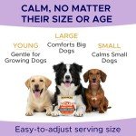 GOODGROWLIES Advanced Calming Chews for Dogs - Hemp Treat + Melatonin + Valerian - Relaxing Bites - Calming Care - Anti-Anxiety & Stress Relief - Made in USA - Calm, Sleep Aid, Storms - 120Ct