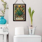 Funny Tarot Card Wall Art Decor Rustic Cannabis Weed Hanging Sign, Sarcastic Witch Stuff Wiccan Witchcraft Supplies, Farmhouse Wall Hanging Sign, Decorative Wooden Sign for Home Office Toilet Kitchen