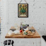 Funny Tarot Card Wall Art Decor Rustic Cannabis Weed Hanging Sign, Sarcastic Witch Stuff Wiccan Witchcraft Supplies, Farmhouse Wall Hanging Sign, Decorative Wooden Sign for Home Office Toilet Kitchen