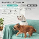 Hemp Calming Chews for Dogs - Anxiety Relief - Hemp Calming Chews for Dogs - Soft Treats for Storms, Fireworks, Separation, Vet Visits, Grooming - Melatonin, Magnesium, Chamomile Extract, L-Tryptophan