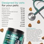 Hemp Calming Chews for Dogs - Anxiety Relief - Hemp Calming Chews for Dogs - Soft Treats for Storms, Fireworks, Separation, Vet Visits, Grooming - Melatonin, Magnesium, Chamomile Extract, L-Tryptophan
