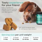 Hemp Calming Chews for Dogs - Anxiety Relief - Hemp Calming Chews for Dogs - Soft Treats for Storms, Fireworks, Separation, Vet Visits, Grooming - Melatonin, Magnesium, Chamomile Extract, L-Tryptophan
