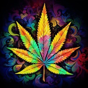 Diamond art Painting Marijuana Leaf Kit for Adults Full Drill Diamond Art Painting by Number Kits Gem Art Wall Home Decor(13.8 x13.8inch)