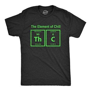 Mens The Element of Chill T Shirt Funny Science THC 420 Marijuana Tee Funny T Shirts Sarcastic Apparel for Men Cool Science Short Sleeve Novelty Tees for Black - XXL