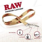 RAW Smokers Lanyard with Key Holder – Hands-Free Accessory. Durable Fabric with RAW Branding. Perfect for Keys, Badges & More