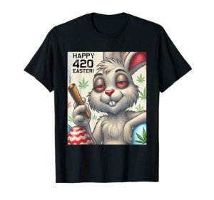 420 Easter Bunny Funny Weed Smoking Rabbit Cannabis 4/20 T-Shirt