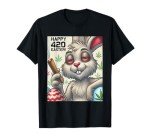 420 Easter Bunny Funny Weed Smoking Rabbit Cannabis 4/20 T-Shirt
